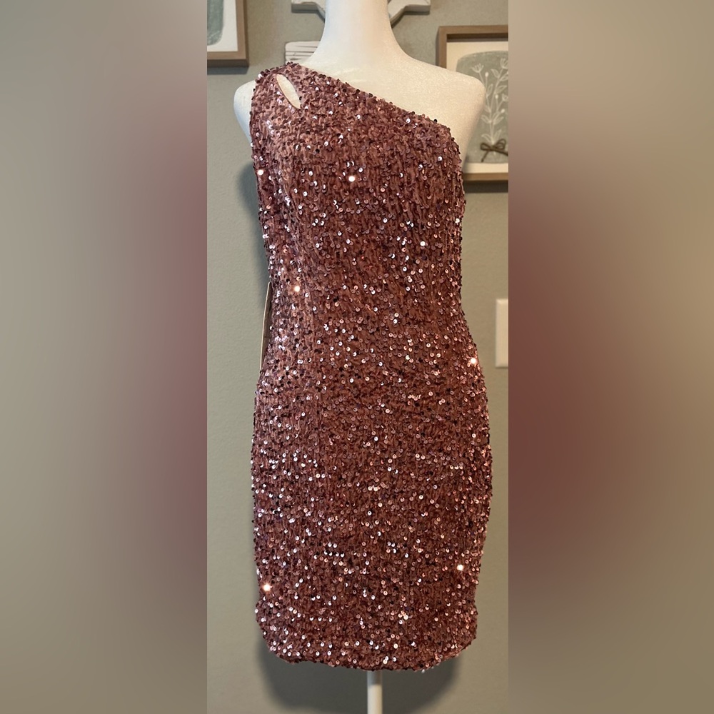 Elegant Sequin Dress in Pink size 6